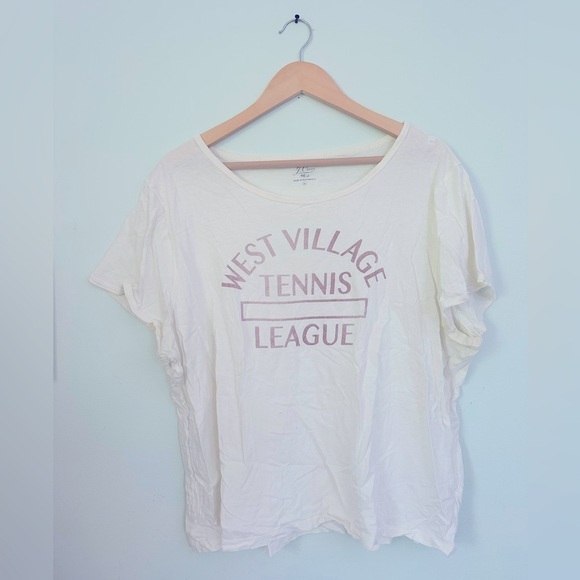 J. Crew Tops - Jcrew Graphic Tee west village tennis